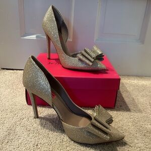 Elegant Gold Glitter Betsey Johnson Prince Heels